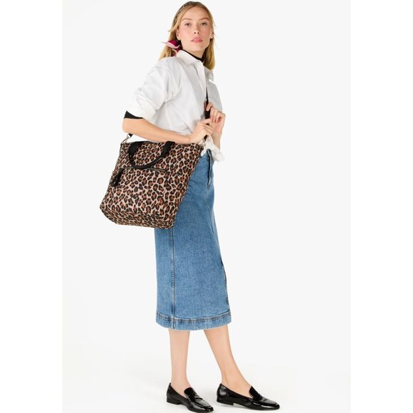 New Kate Spade Chelsea Spotted Leopard Large Convertible Backpack Brown Multi - Picture 6 of 6